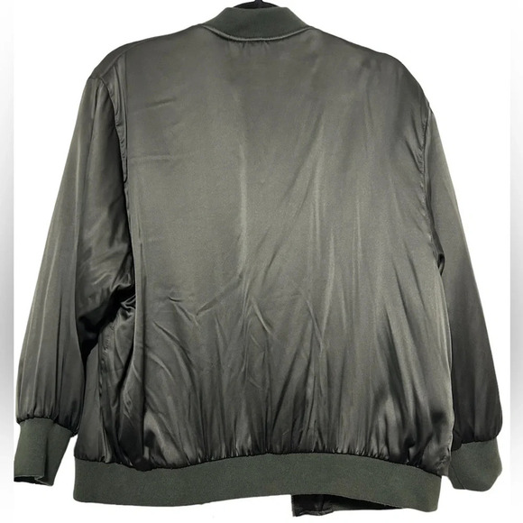 Zara Basic Collection Women Bomber Jacket Dark Green Size Medium - Picture 2 of 6